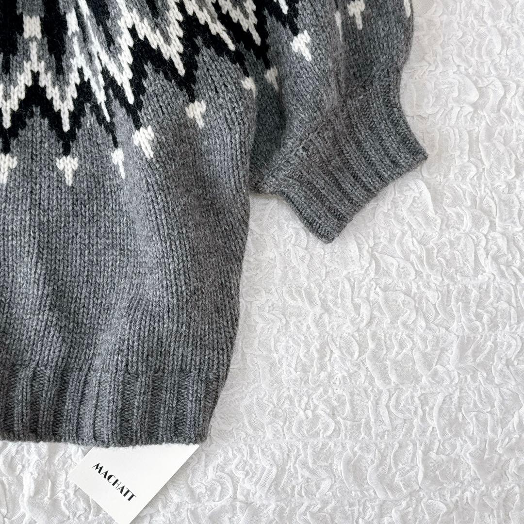 【新品 未使用】MACHATT マチャット ローゲージノルディック柄ニット