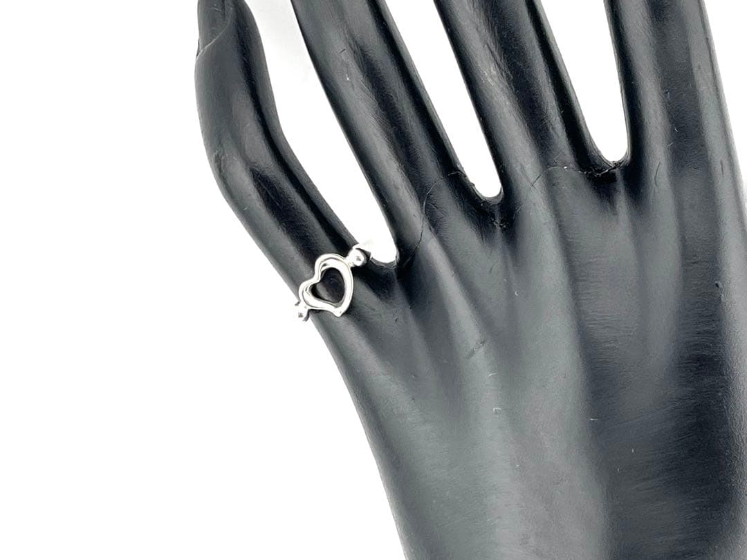 h922 美品　ティファニー　オープンハート　リング　シルバー925 約7.5号