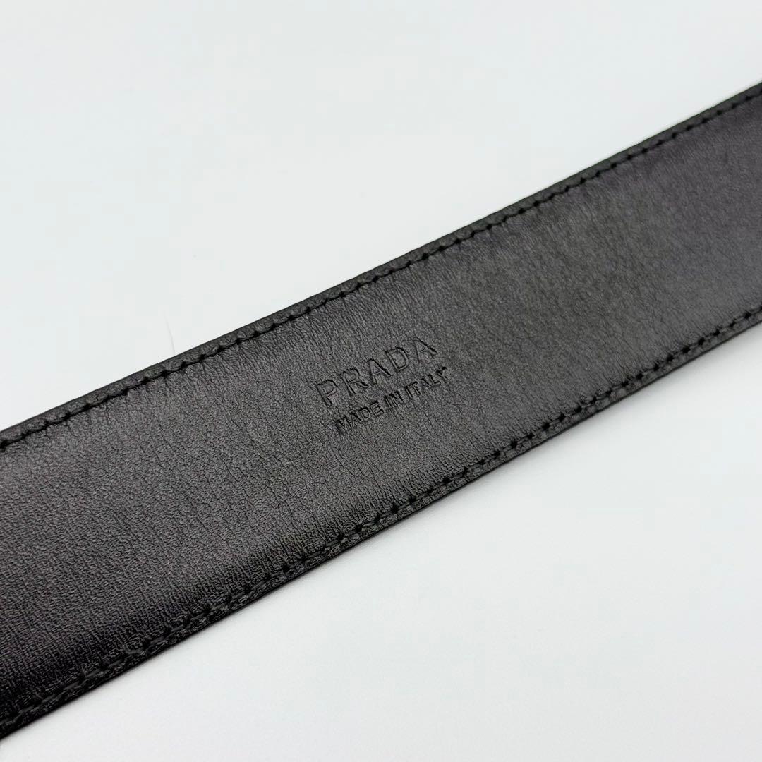 ✨美品✨PRADA ベルト 本革 シルバー金具 純正革 メンズ 紳士 ビジネス