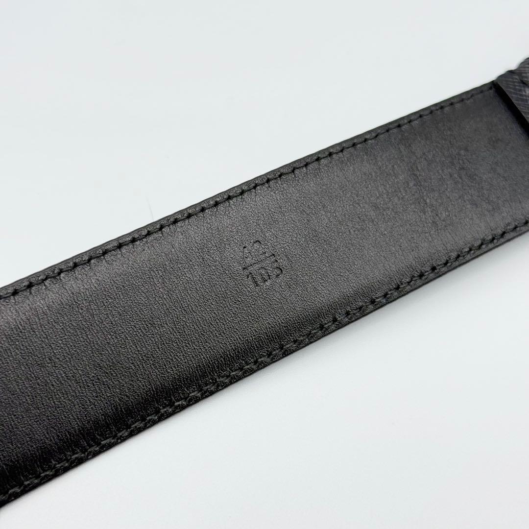 ✨美品✨PRADA ベルト 本革 シルバー金具 純正革 メンズ 紳士 ビジネス