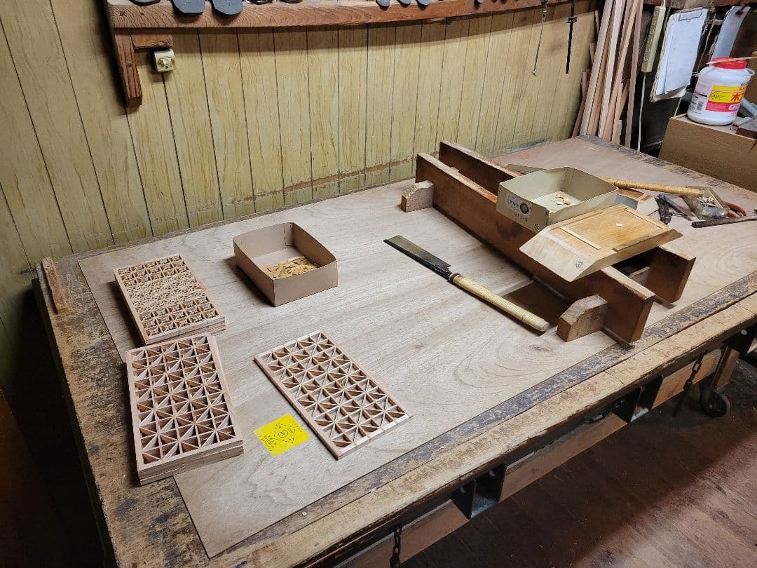 組子　組子細工　テーブル　机