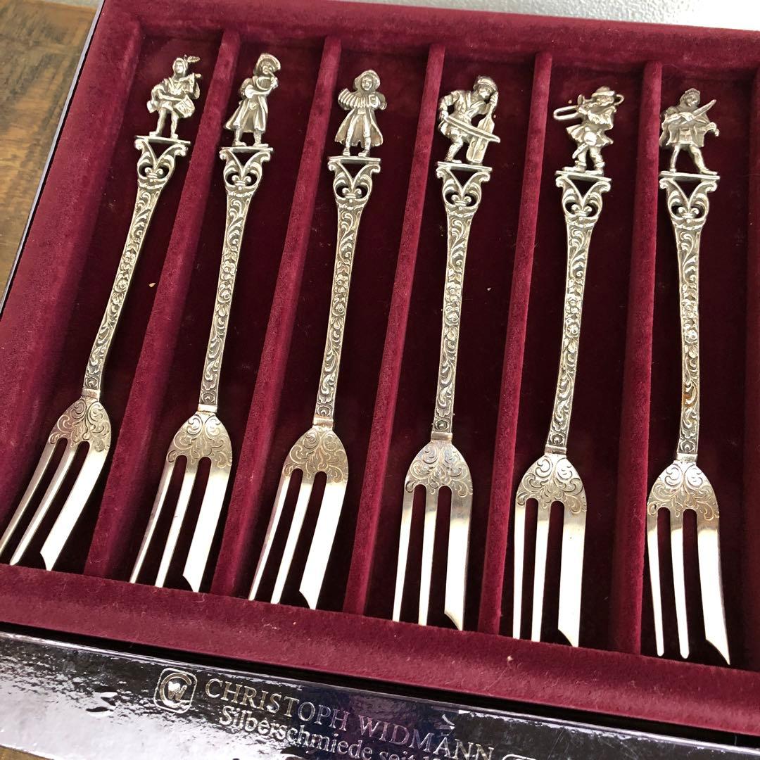 クリストフウィドマン　シルバー925 フォーク6客セット　中世の音楽家　純銀製