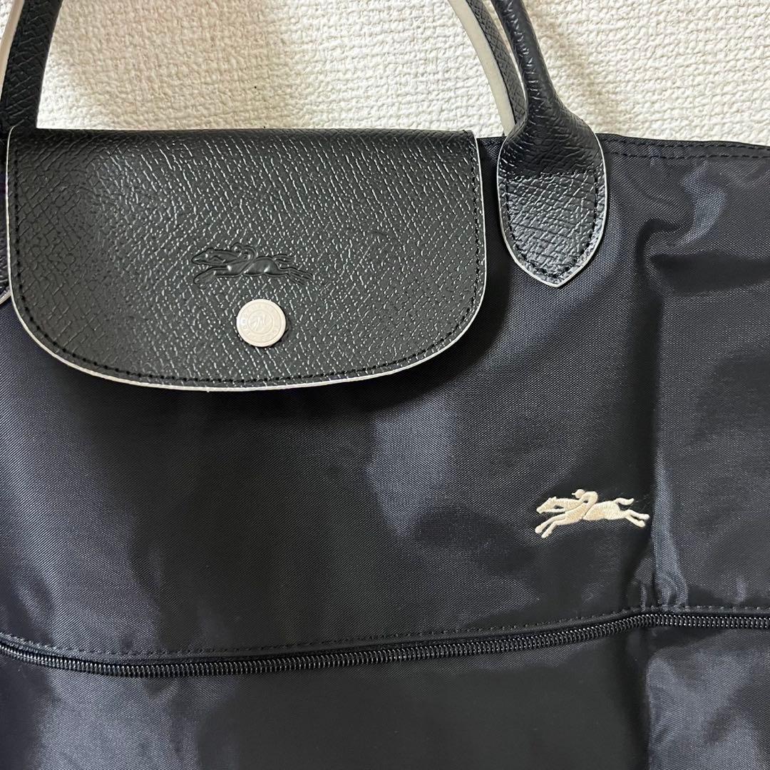 【新品】ロンシャン ル・プリアージュボストン男女兼用 黒、グレー(刺繍)