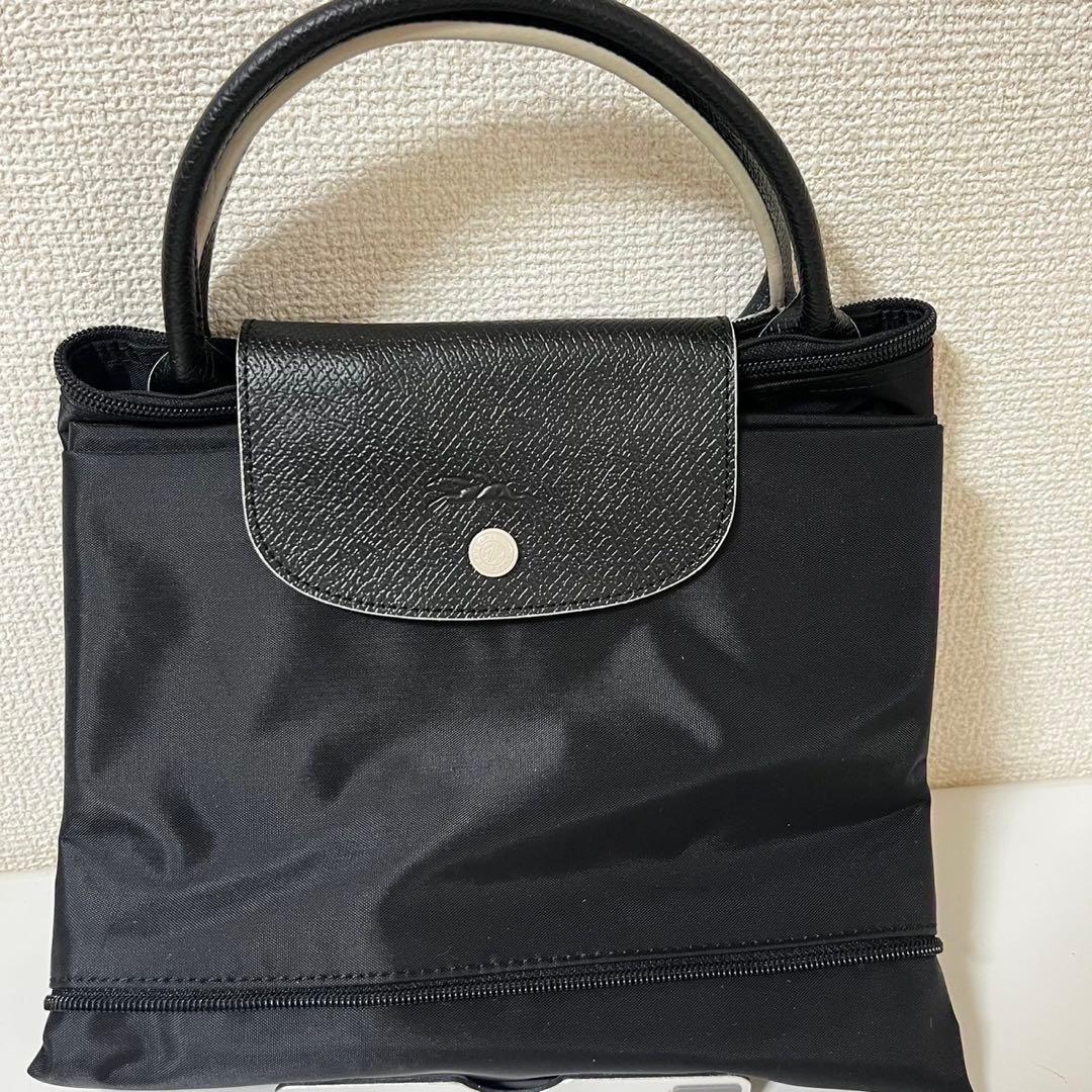 【新品】ロンシャン ル・プリアージュボストン男女兼用 黒、グレー(刺繍)