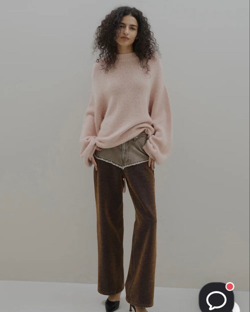 トップス Ameri BACK OPEN LACE UP KNIT TOP