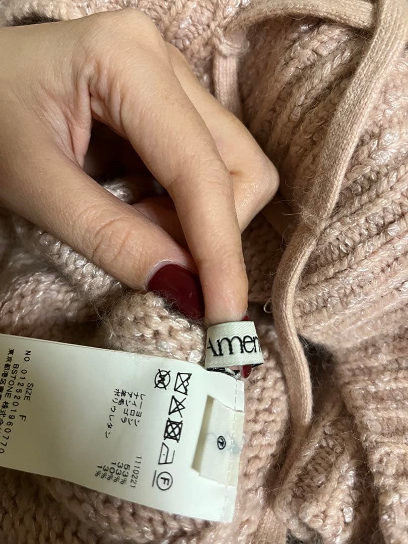 トップス Ameri BACK OPEN LACE UP KNIT TOP