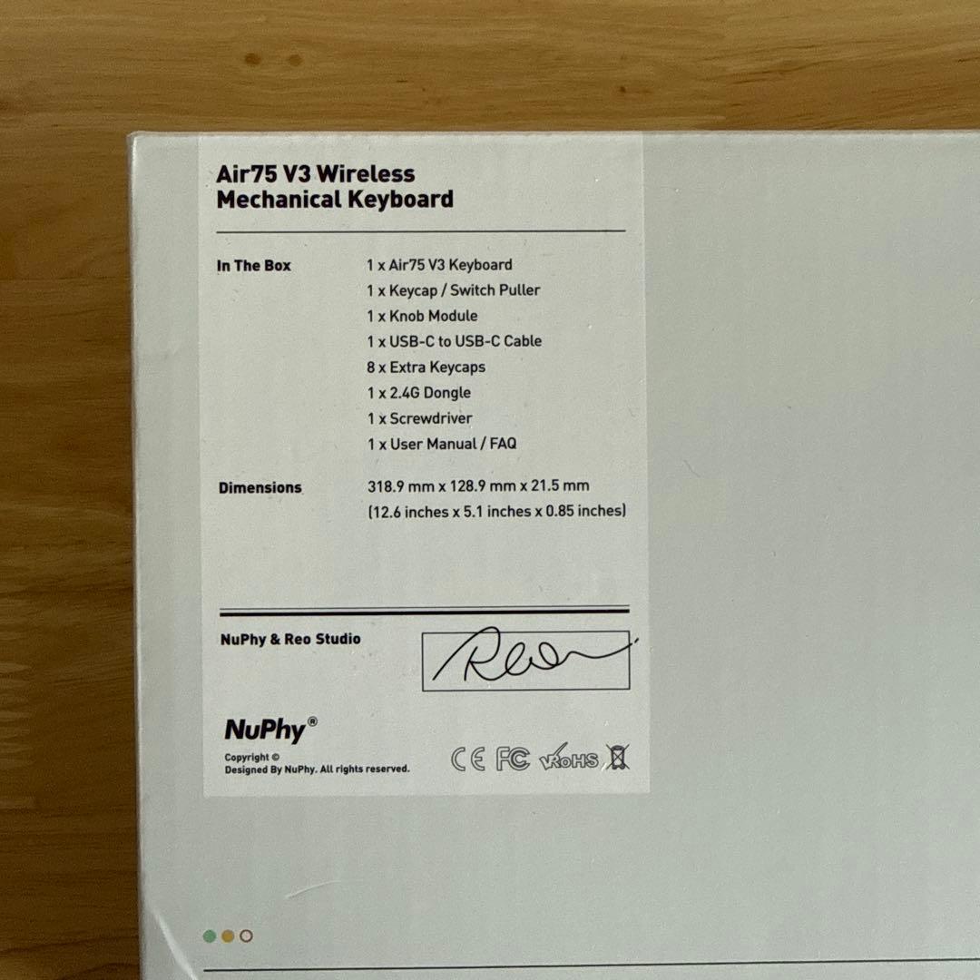 【使用2,3日｜定価$173.95】NuPhy Air75 V3＋リストレスト