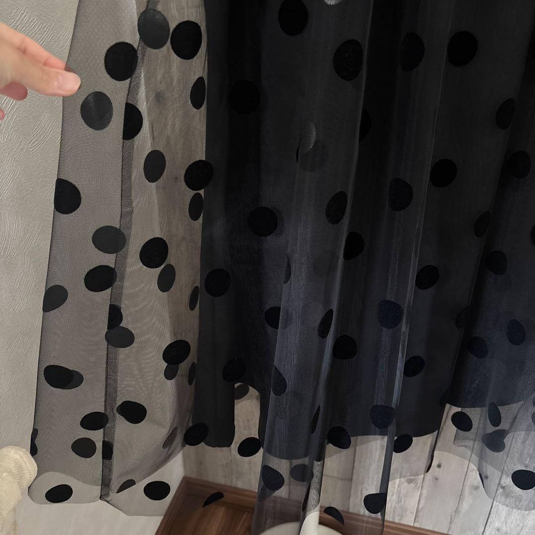 Ameri VINTAGE×OTONA MUSE ドットチュールスカート）