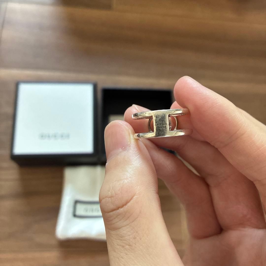 ゲ*り様 GUCCI ダブルGロゴ シルバーリング　シルバー925 サイズ17
