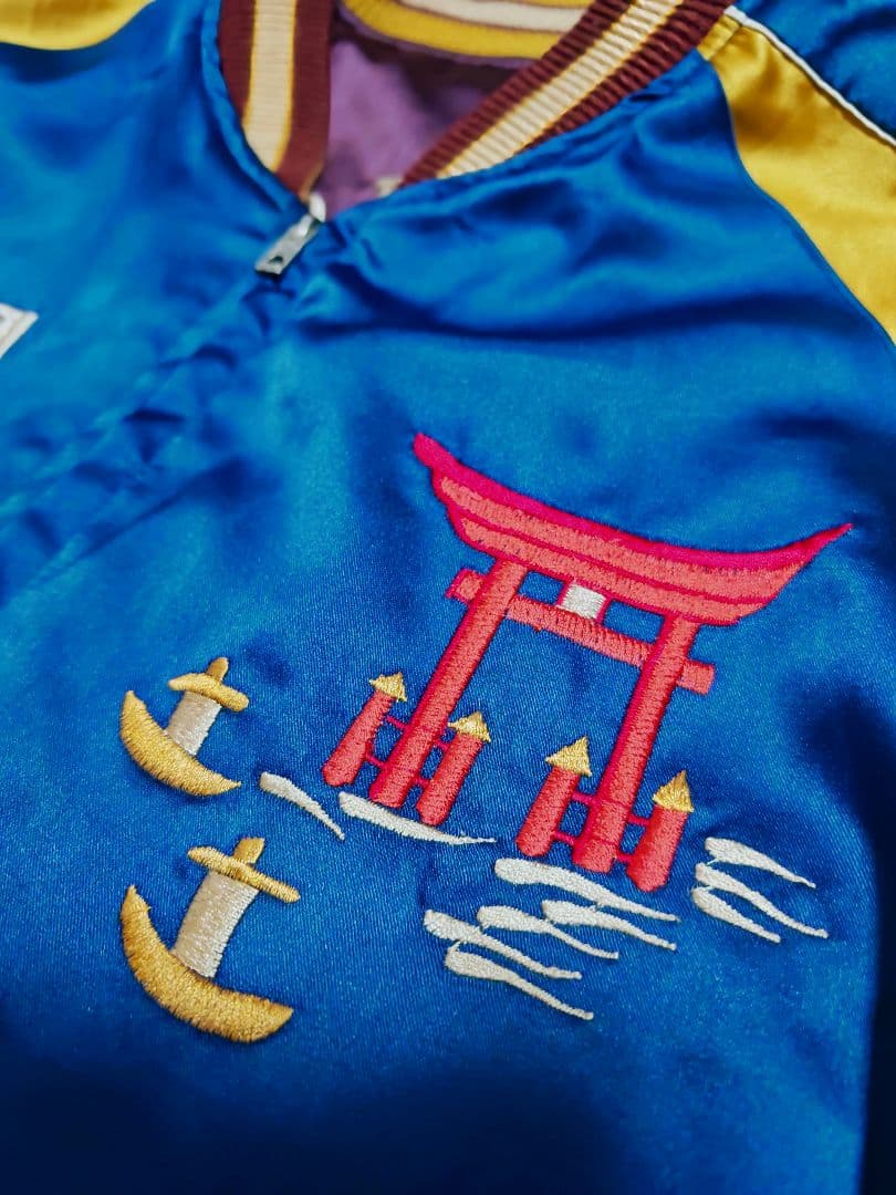 テーラー東洋 ２面用 龍 USA Ship スカジャン サテン vintage