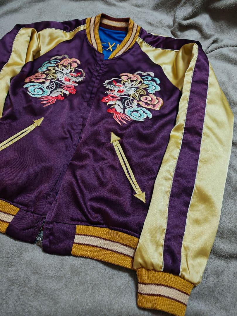 テーラー東洋 ２面用 龍 USA Ship スカジャン サテン vintage