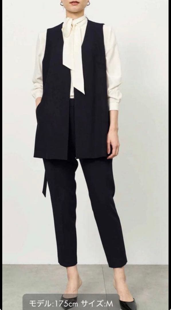 美品＊ソージュ soeju シルクストレッチ ボウタイ ブラウス 白