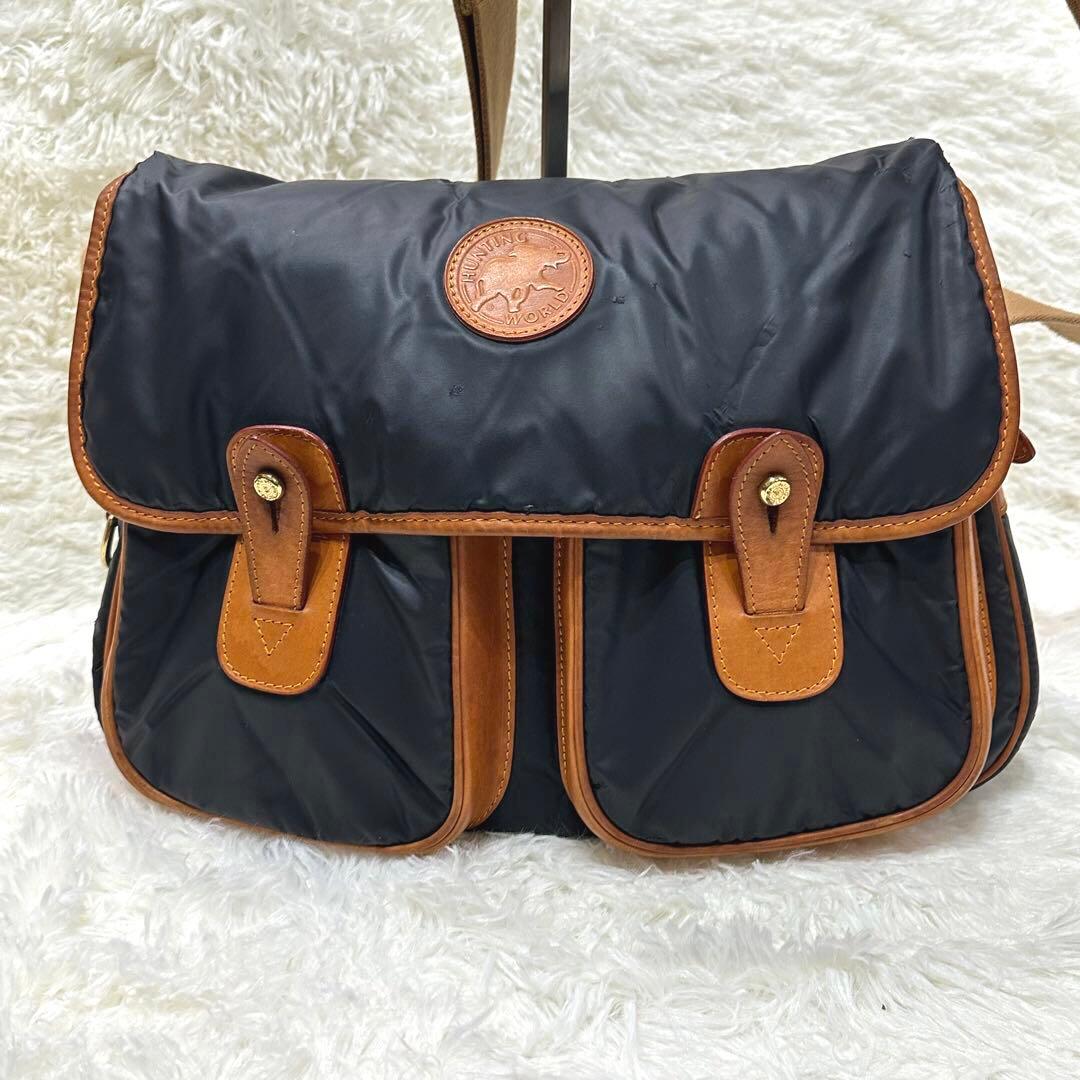 【HUNTING WORLD】バチュークロス ブラック ショルダーバッグ