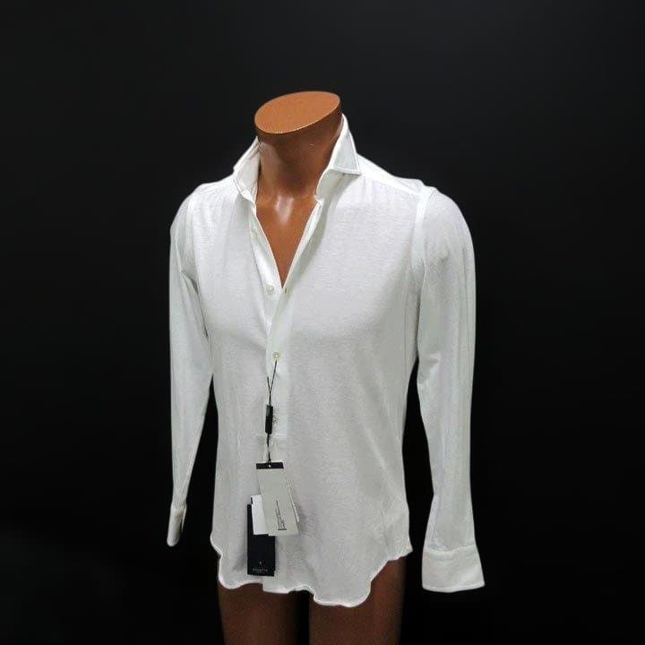 26400円の半額バグッタBAGUTTA新品タグ付ワイドカラードレスシャツ白