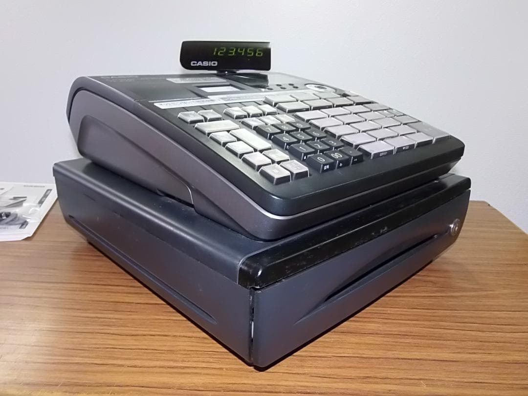 人気の黒1/25設定無料TE-2500物販向15部門カシオインボイスレジスター