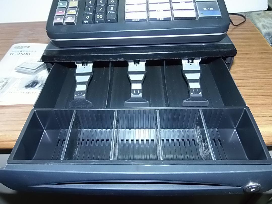 人気の黒1/25設定無料TE-2500物販向15部門カシオインボイスレジスター