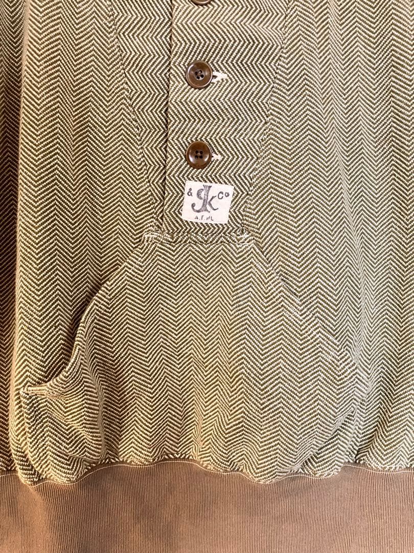 キャピタル　ヘリンボーンショールカラーニット　エルボーパッチ　サイズL