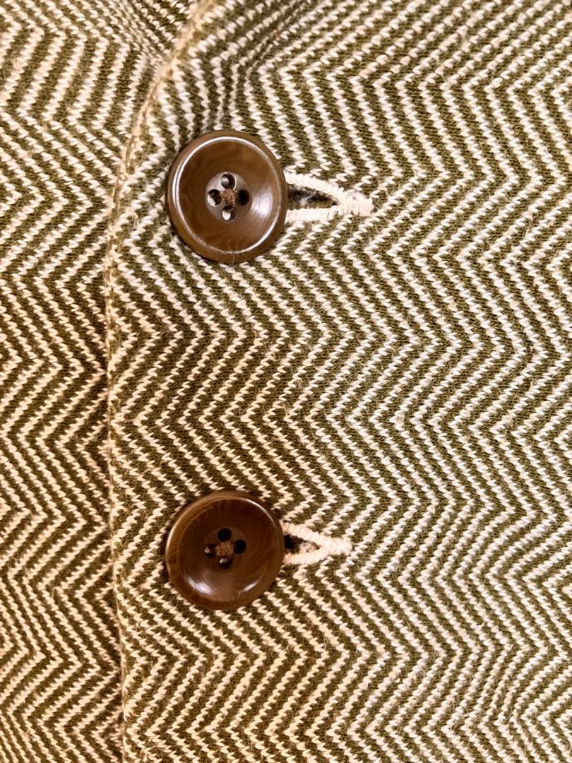 キャピタル　ヘリンボーンショールカラーニット　エルボーパッチ　サイズL