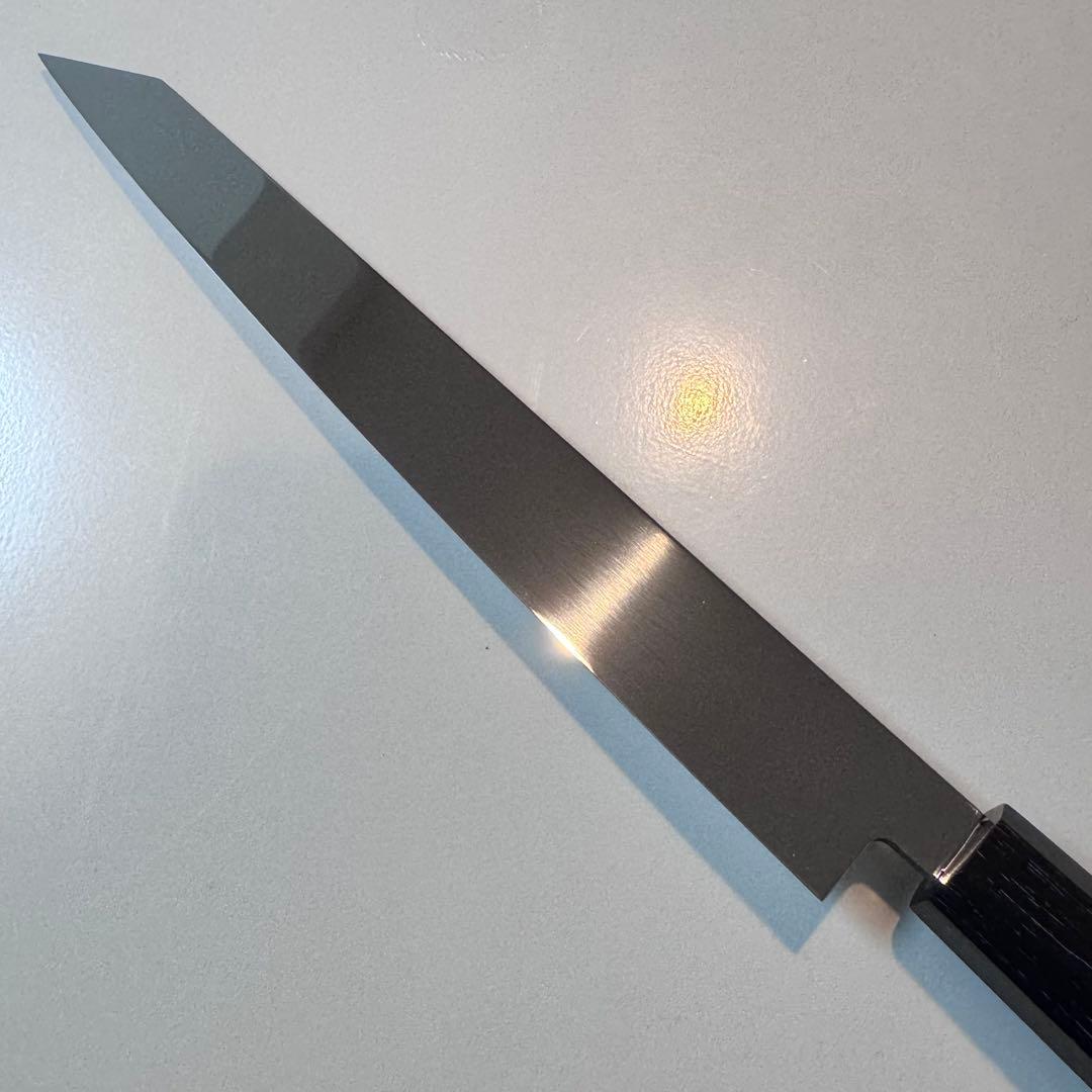 【特価限定】270mm 切付柳刃包丁 鏡面　黒檀八角柄 刺身包丁 全鋼。
