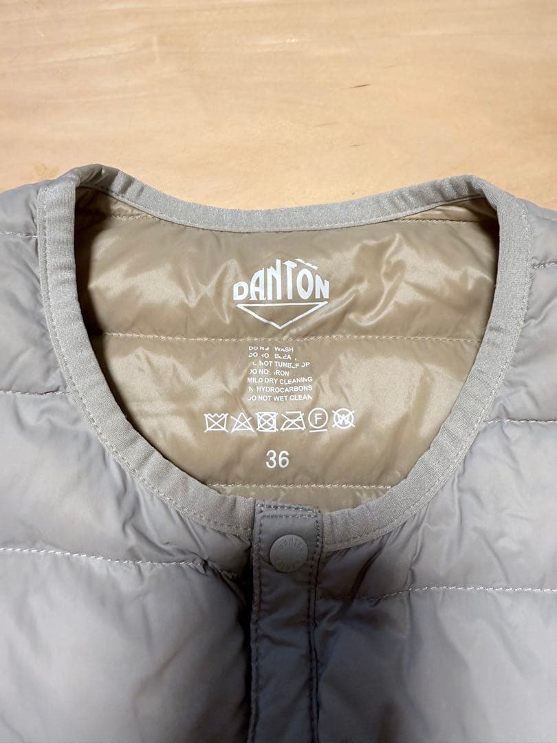DANTON グレー キルティングダウンベスト 36