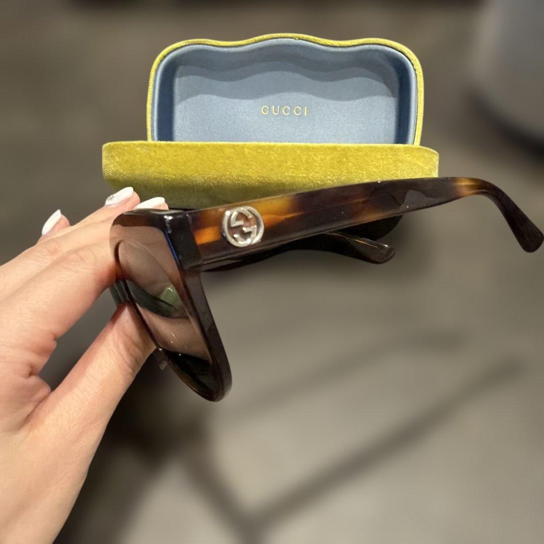 M GUCCI ブラウンラウンド型サングラス