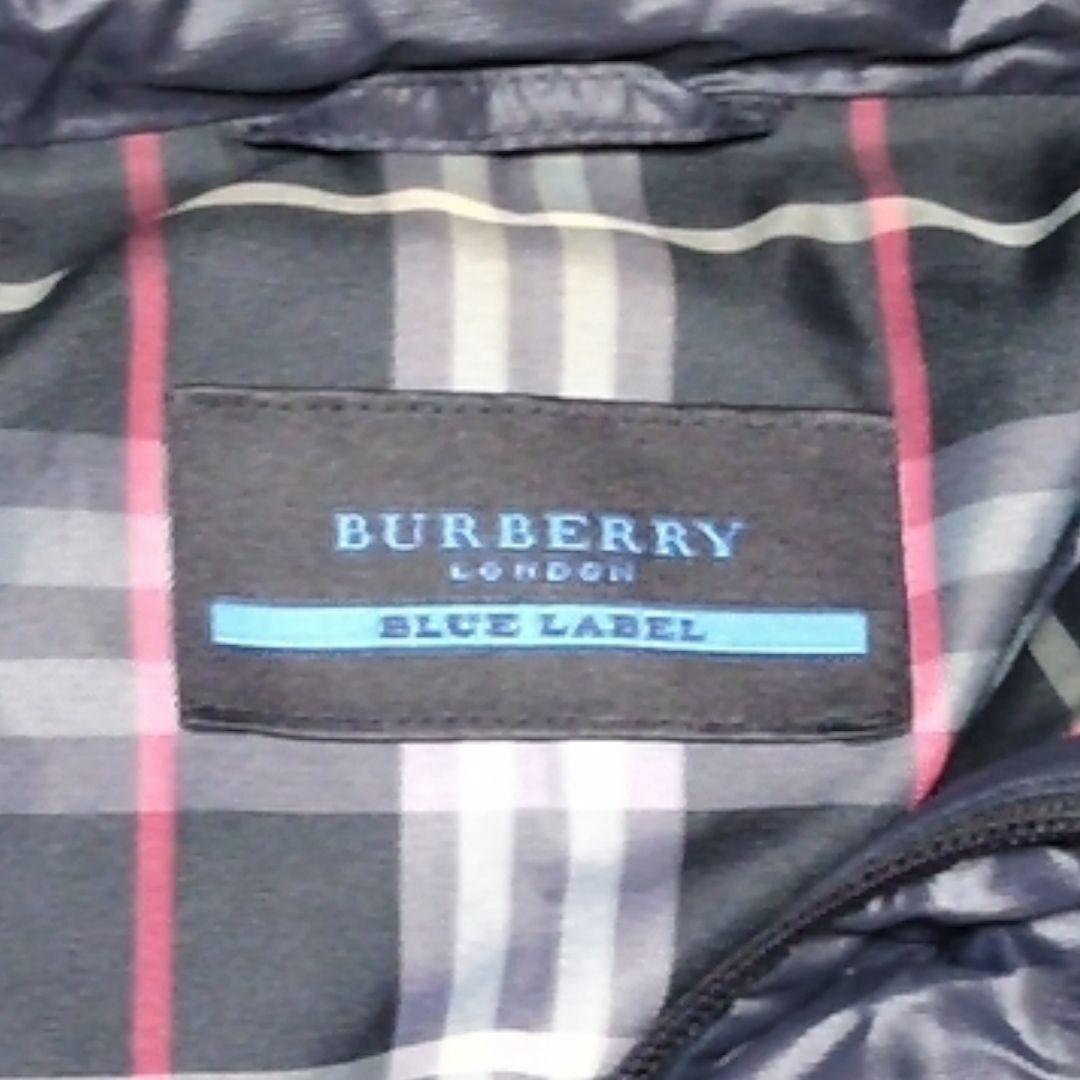 バーバリーブルーレーベル　ダウンジャケット　ホースロゴ　L　肉厚 ノバチェック