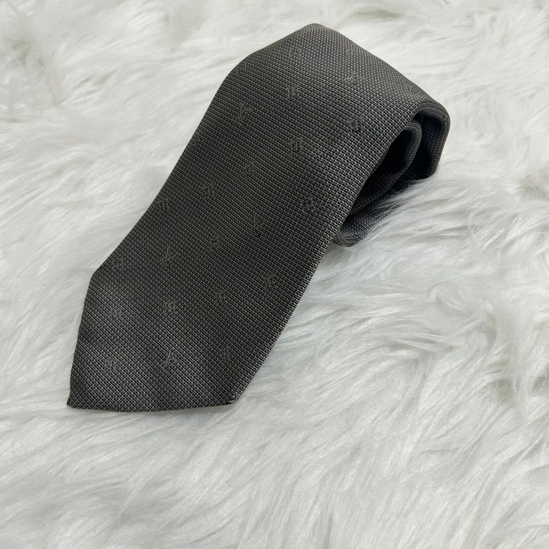 ルイヴィトン ネクタイ グレー LV総柄 ビジネス フォーマル