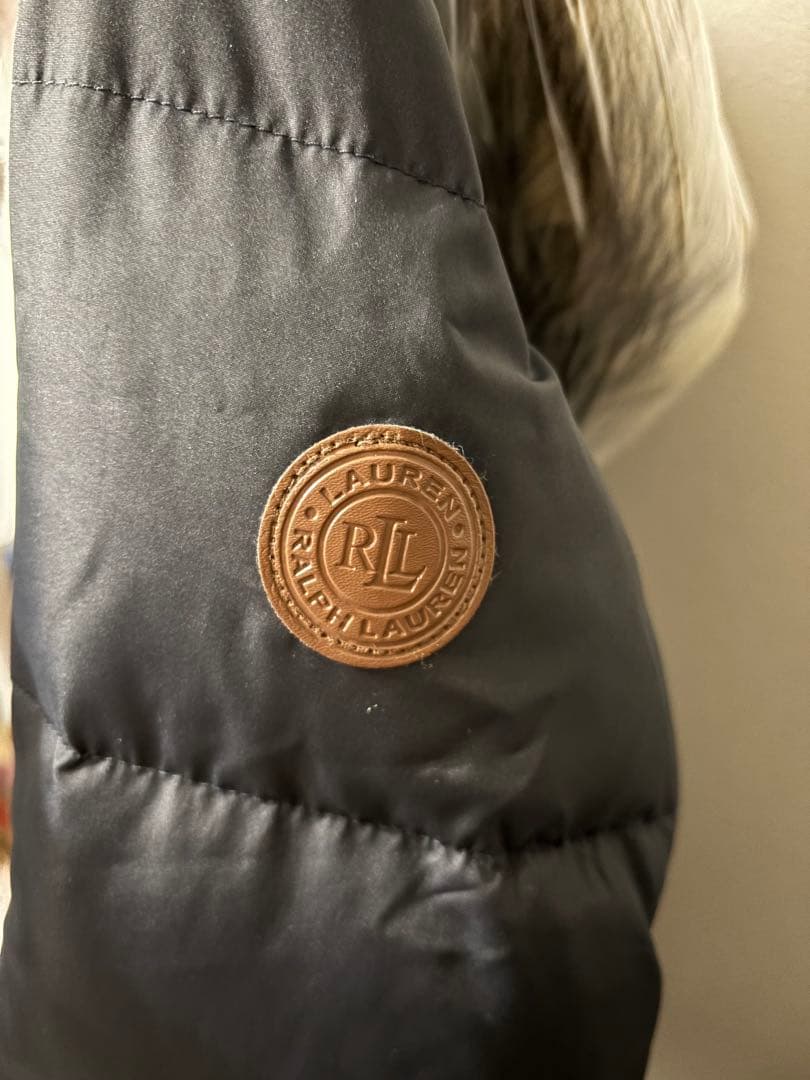 ラルフローレン フード付き ロングダウンジャケット ブラック