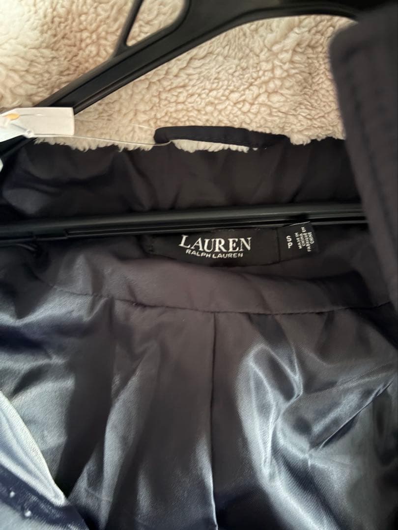 ラルフローレン フード付き ロングダウンジャケット ブラック