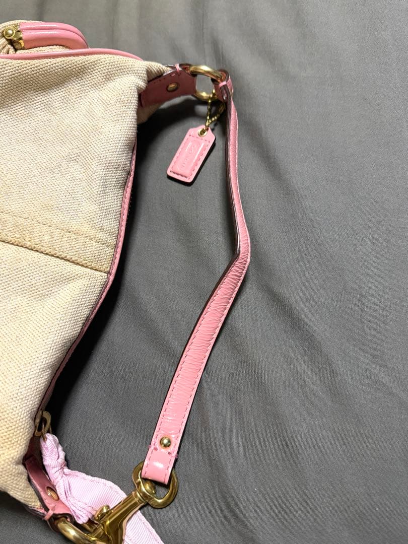 coach キャンバスタトゥー アクセサリーポーチ 花柄 ワンショルダーバッグ