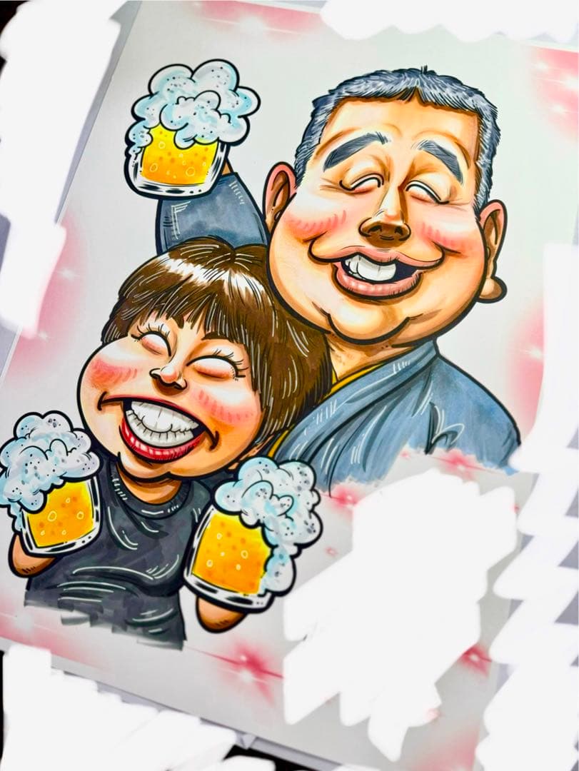 世界で1枚のオーダーメイド似顔絵★プレミアムver☆記念日★