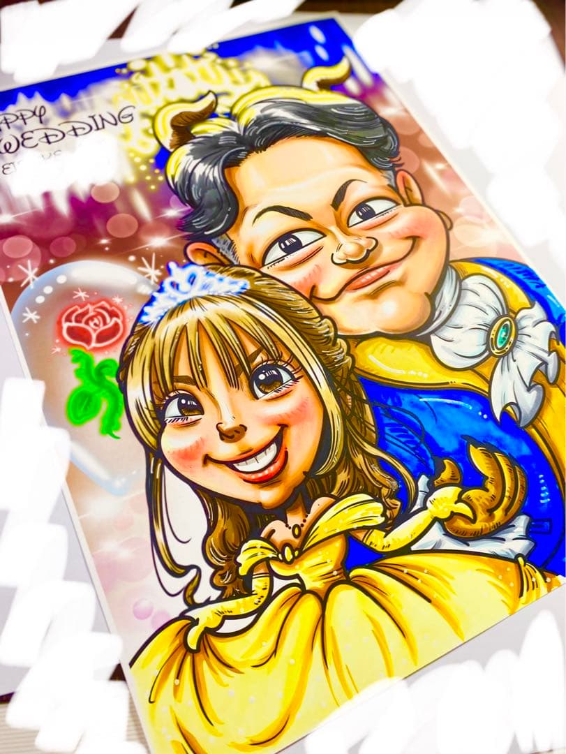 世界で1枚のオーダーメイド似顔絵★プレミアムver☆記念日★