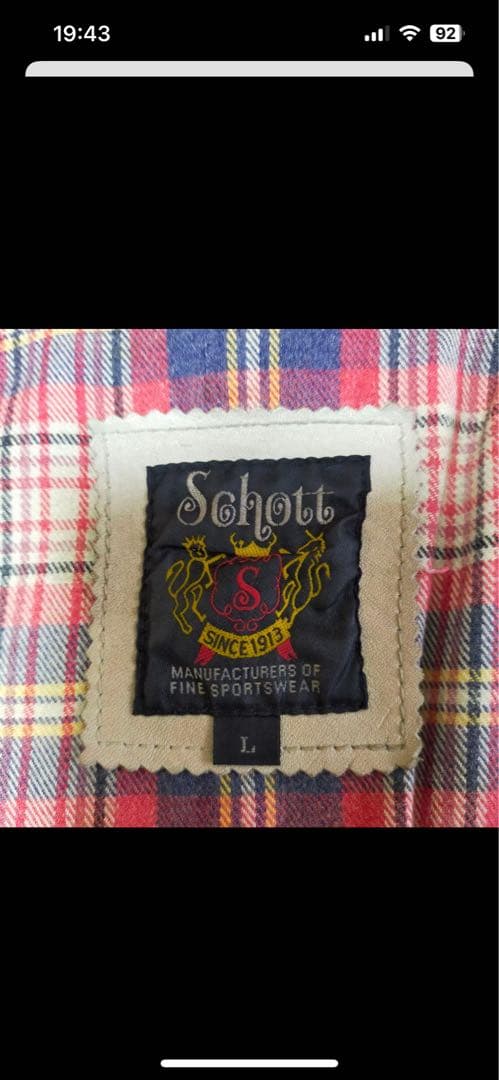 SCHOTT　ショット　L　クラッシックレーサー　シングルライダースジャケット