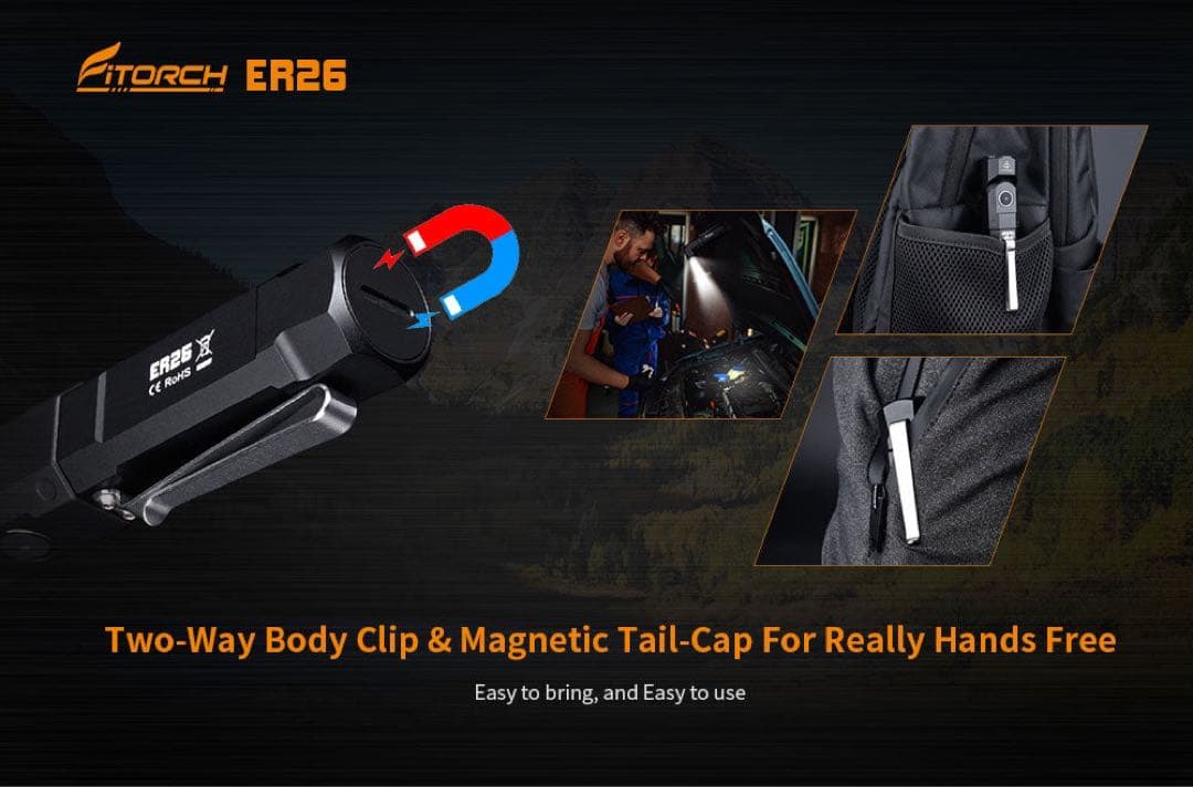 Fitorch ER26 高輝度1380LM 調整可LEDライト 防水
