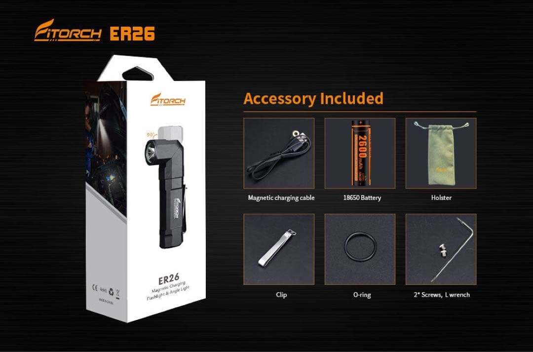 Fitorch ER26 高輝度1380LM 調整可LEDライト 防水