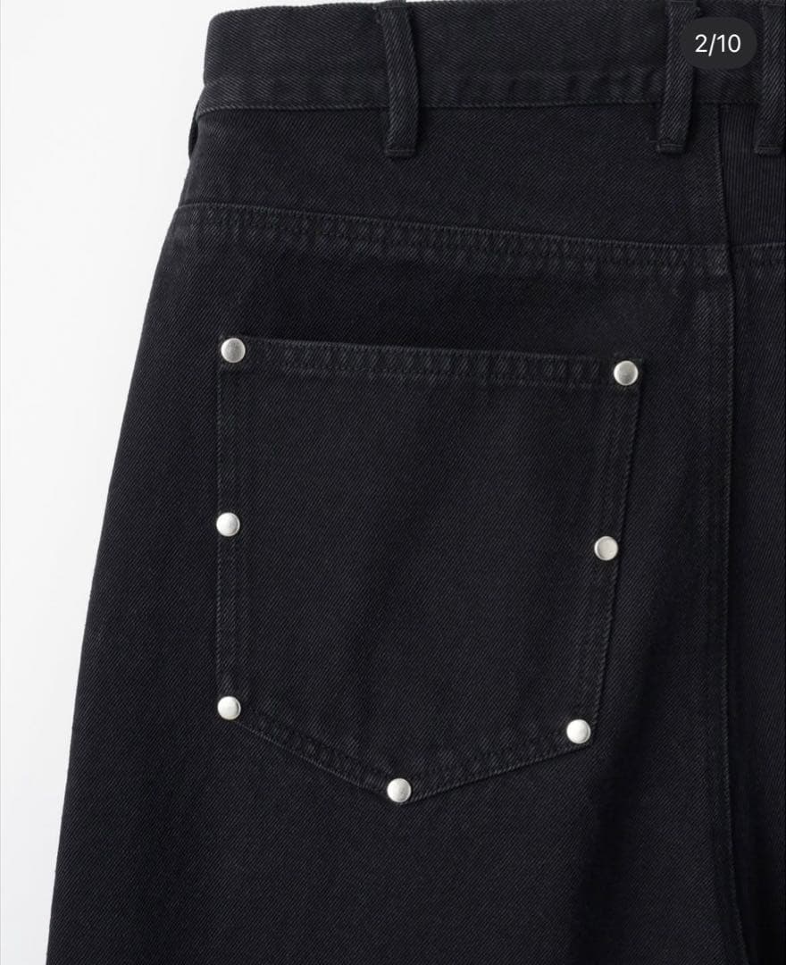 【完売】　THE CLE スタッズ付きブラックデニムパンツ　Mサイズ