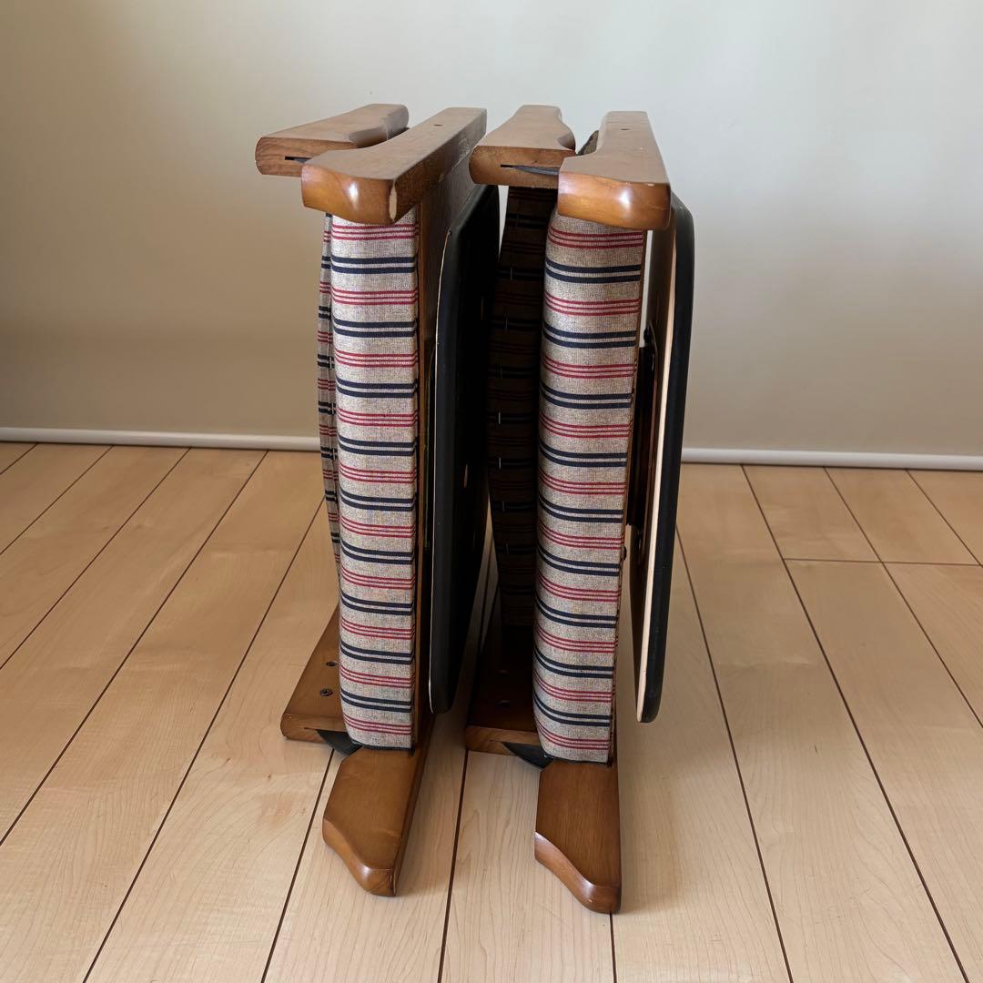 折り畳み 回転 木製座椅子 和モダン ２点セット 和座椅子 中居木工