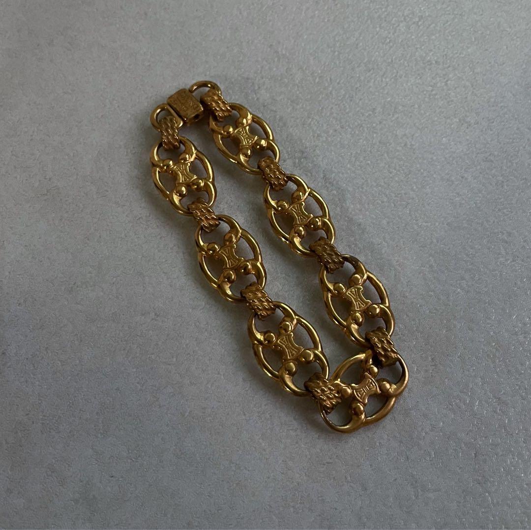 【CELINE】ビンテージ マカダム ゴールド ブレスレット