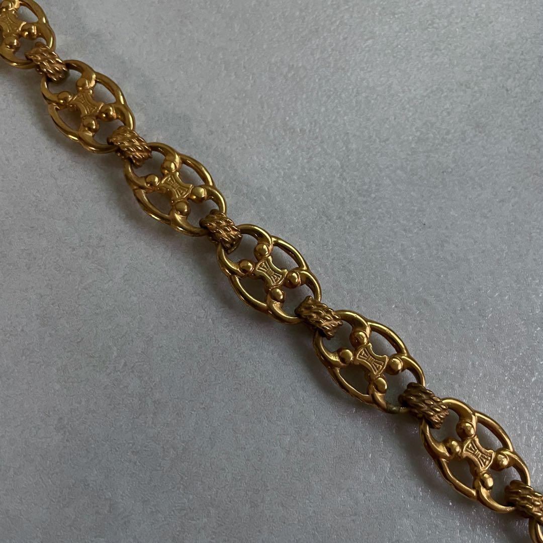 【CELINE】ビンテージ マカダム ゴールド ブレスレット