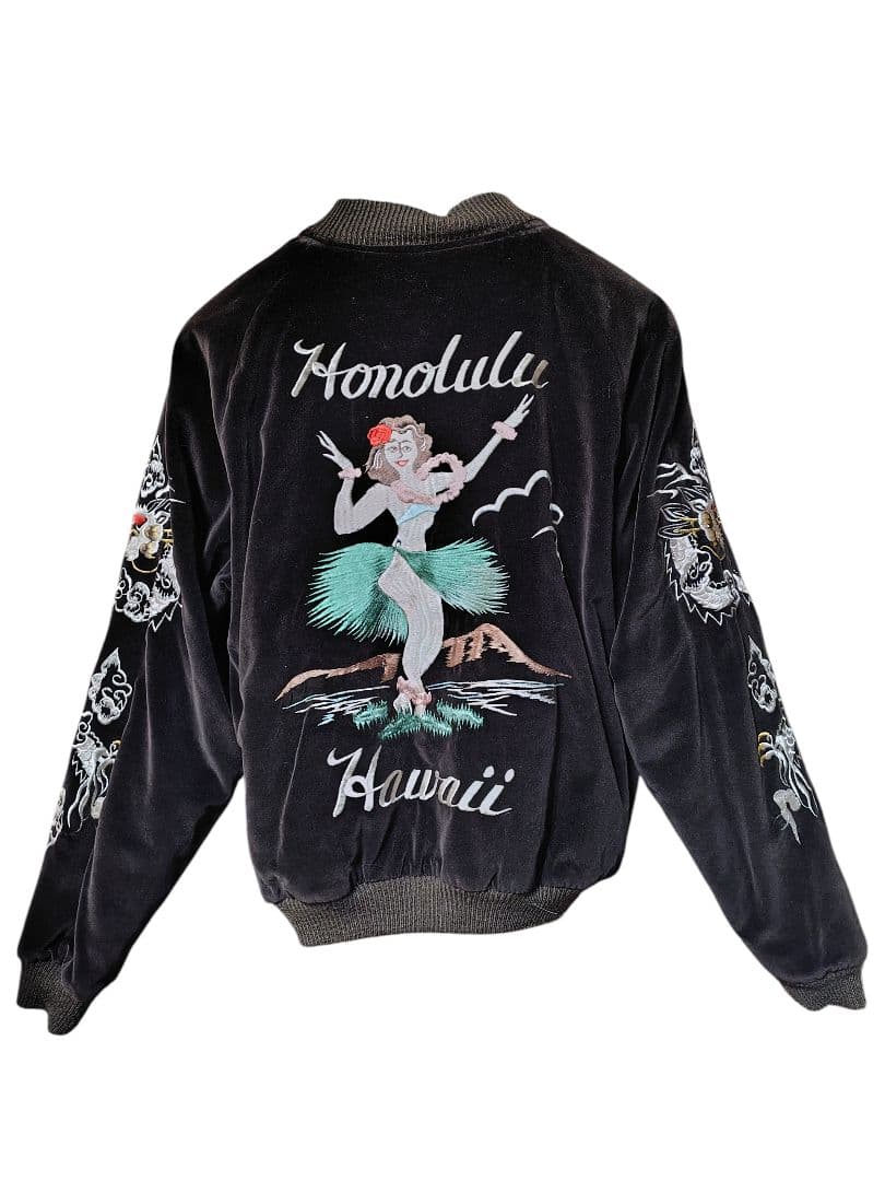 ジ*坂様 90s 初期 テーラー東洋 スカジャン 別珍 ハワイ ホノルル アロハ