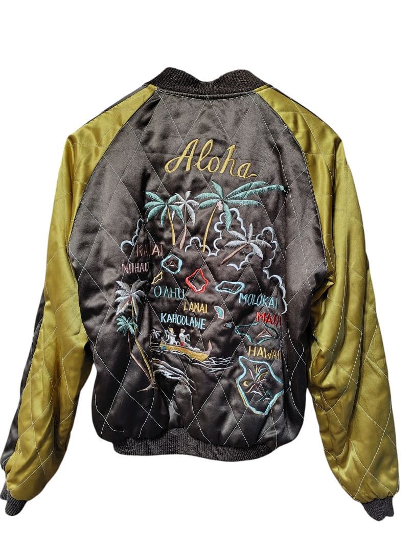 ジ*坂様 90s 初期 テーラー東洋 スカジャン 別珍 ハワイ ホノルル アロハ