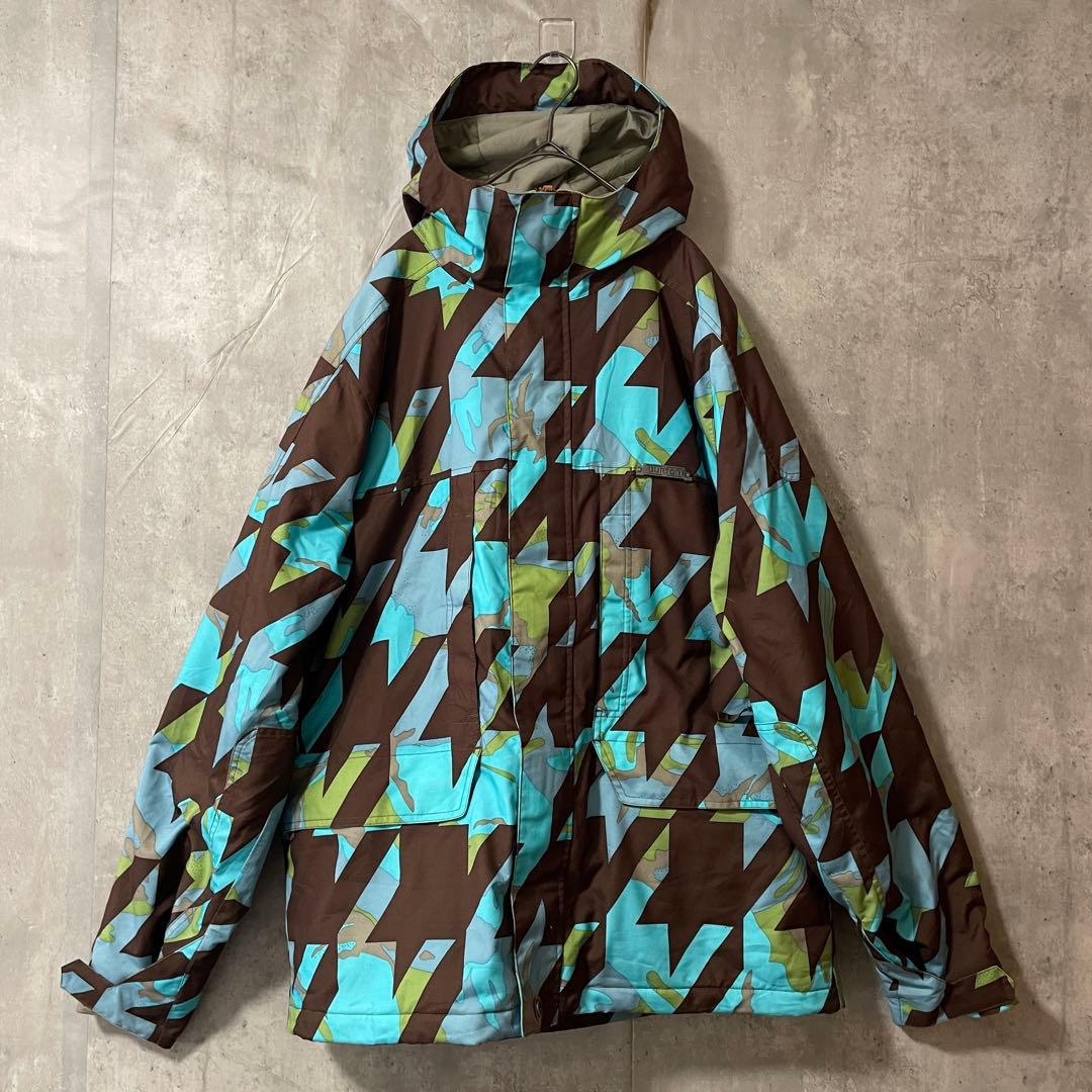 Burtonバートンスキーウェアスノーボードジャケットパーカーフード付青水色茶色