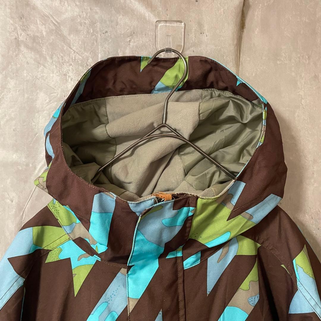 Burtonバートンスキーウェアスノーボードジャケットパーカーフード付青水色茶色