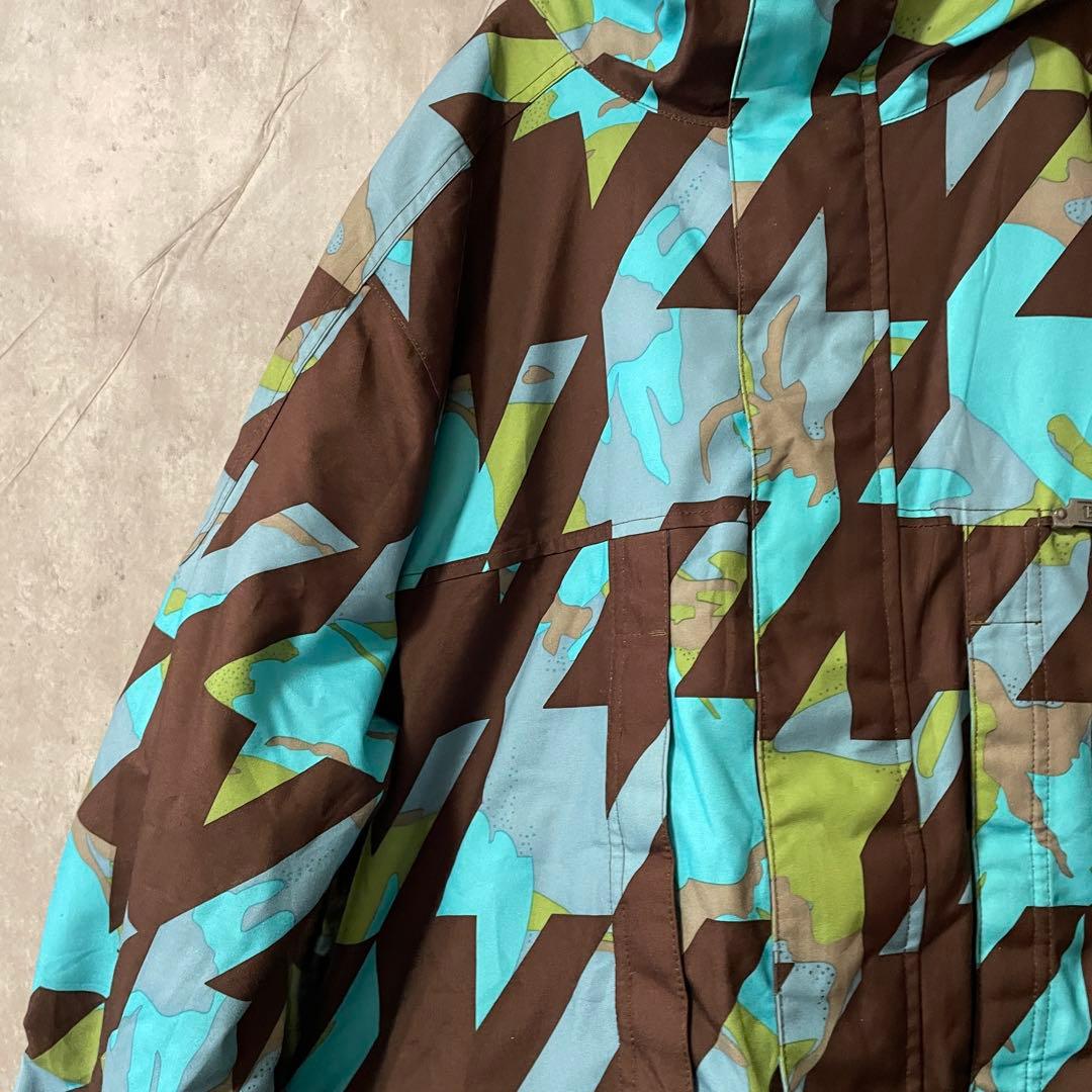 Burtonバートンスキーウェアスノーボードジャケットパーカーフード付青水色茶色