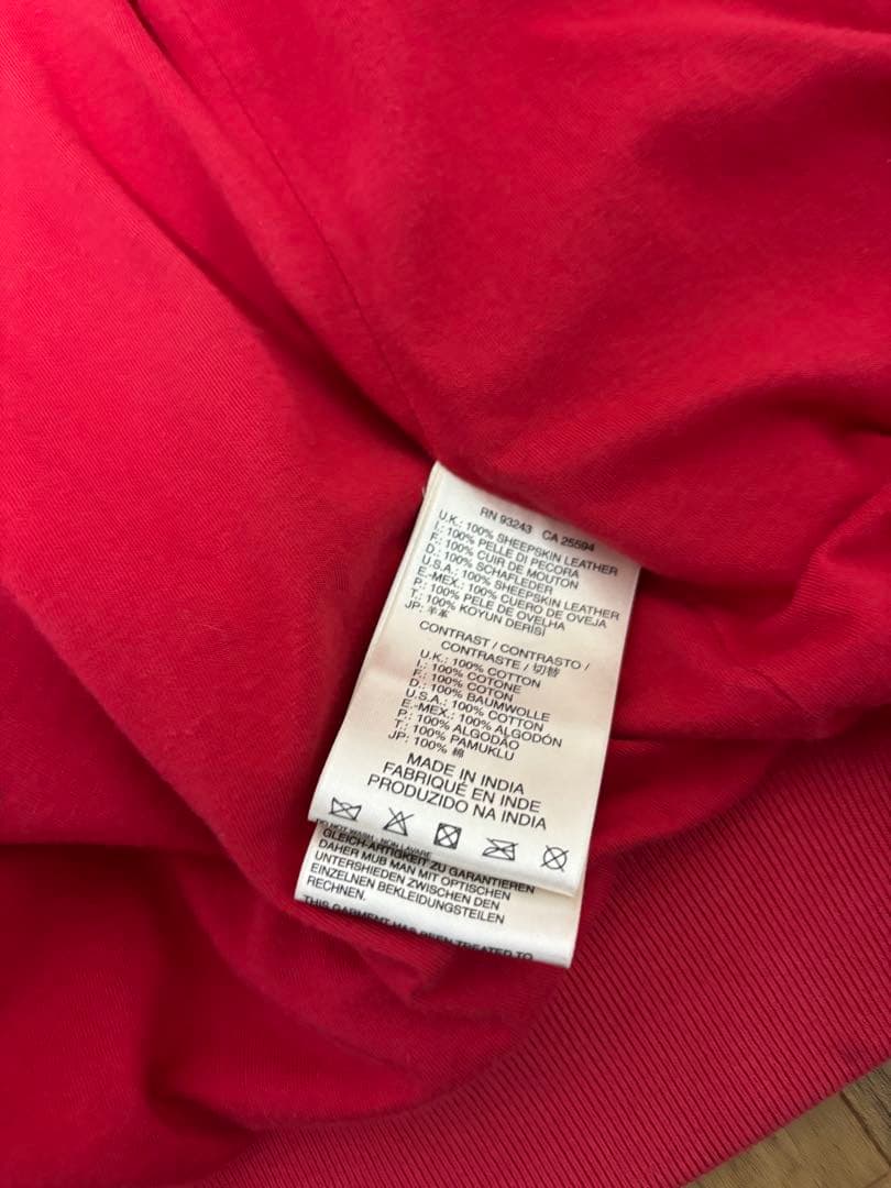 DIESEL ディーゼル レザーパーカージャケット 羊革 レッド