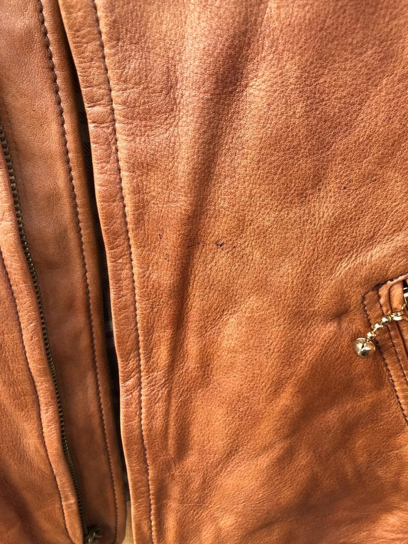 [訳あり] 新品 Schott レザージャケット COW HIDE ブラウン/M