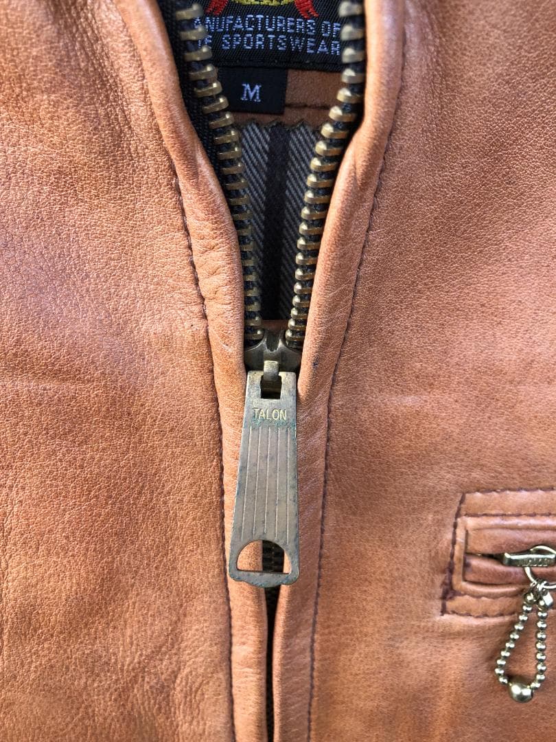 [訳あり] 新品 Schott レザージャケット COW HIDE ブラウン/M