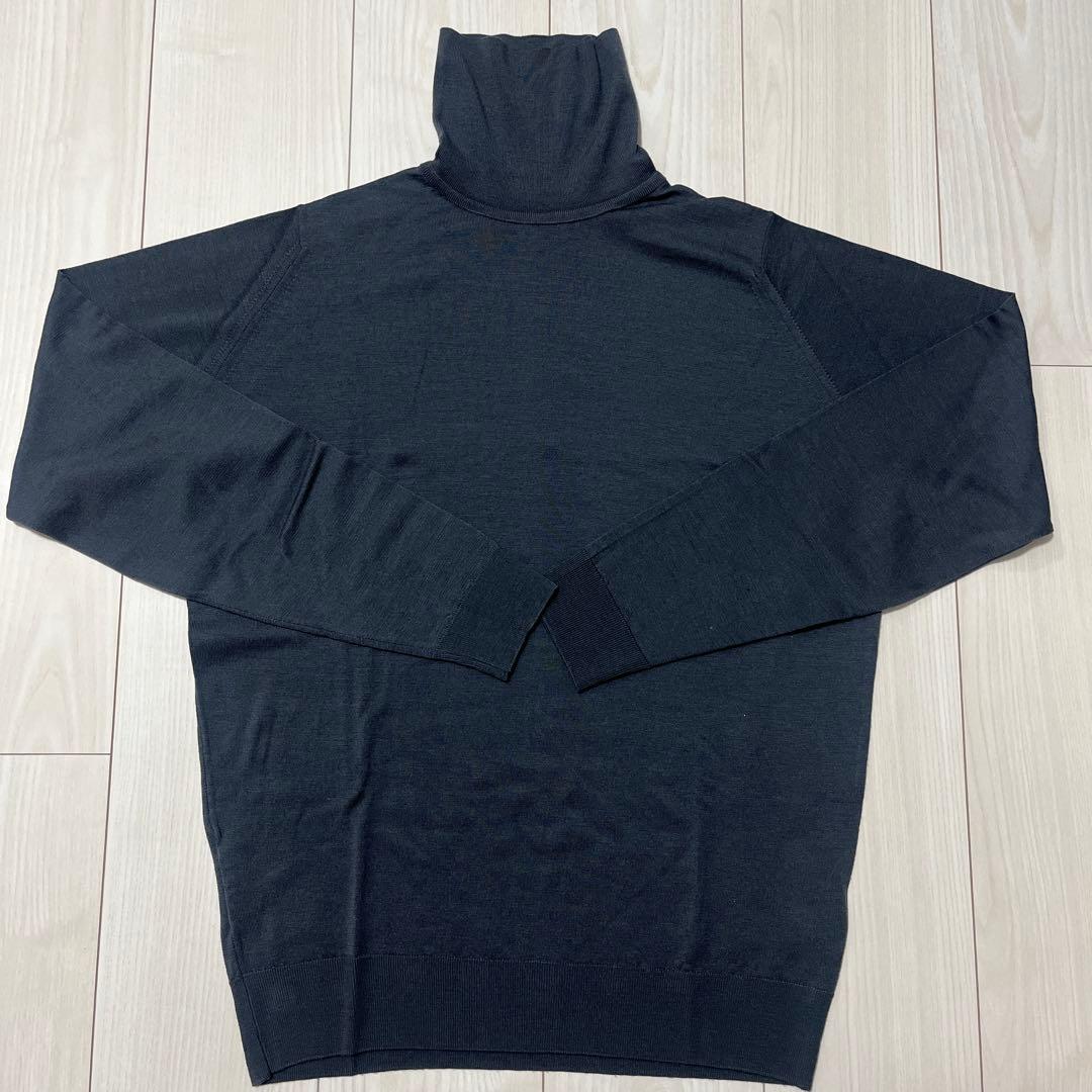 着用少　美品　JOHN SMEDLEY タートルネックセーター Lサイズ グレー