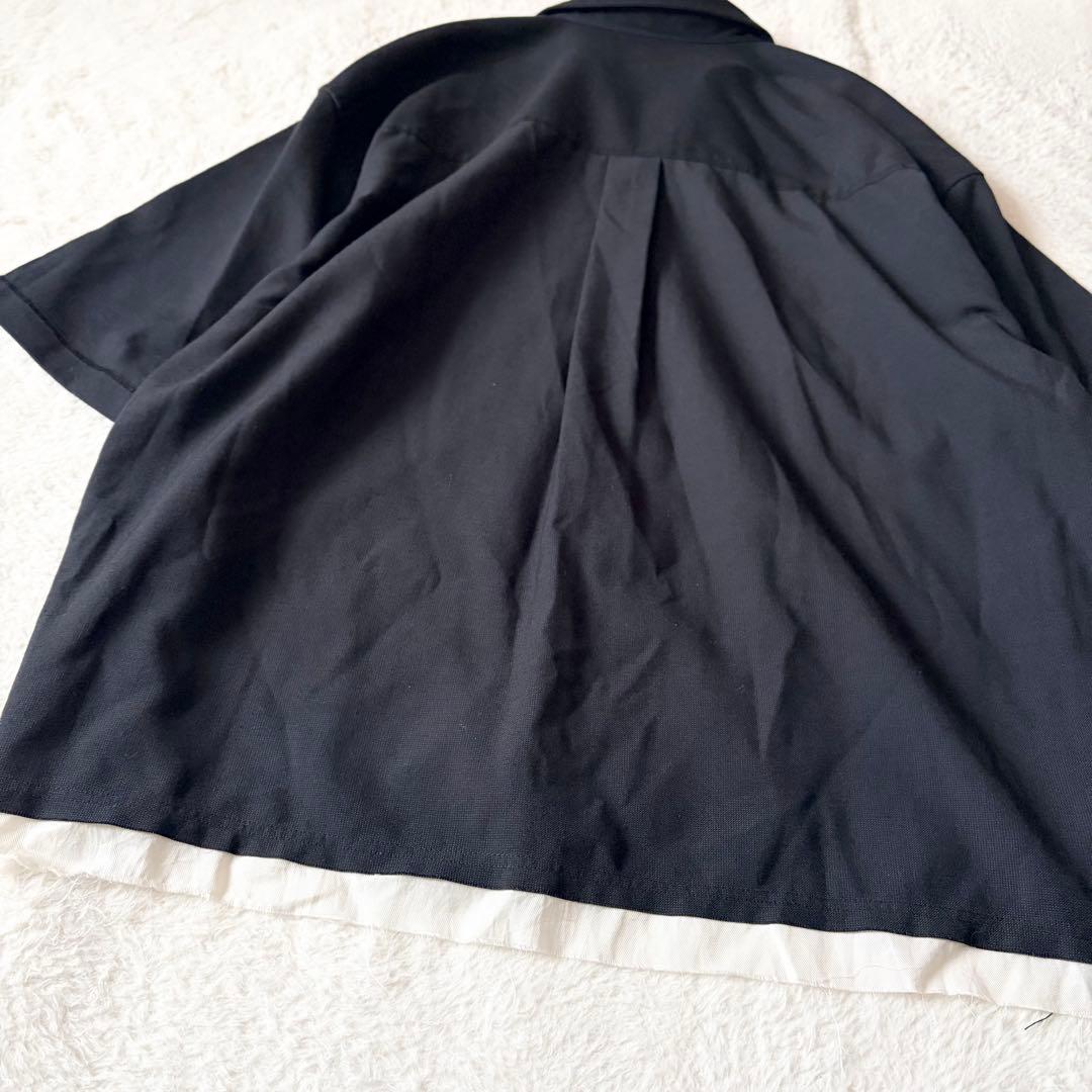 6201 美品✨ メゾンスペシャル レイルローダーシャツ 半袖 02 ブラック