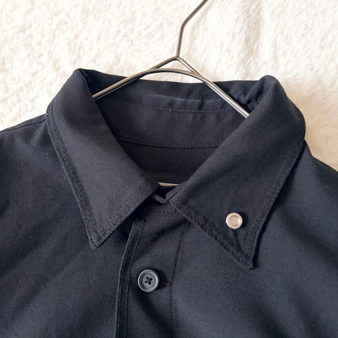 6201 美品✨ メゾンスペシャル レイルローダーシャツ 半袖 02 ブラック